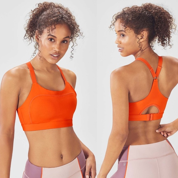 Fabletics Tops Adele Orange High Support Sports Bra Poshmark